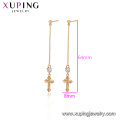 97287 xuping joyas 18K color oro moda Pendientes de gota cruzada de mujer sintética CZ